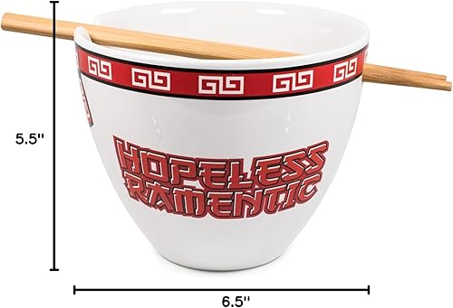 Miniatura 8 de Bowl Bop Hopeless - Juego de vajilla de cerámica japonesa Ramentic | Incluye cuenco de fideos ramen de 16 onzas y palillos de madera | Juego de