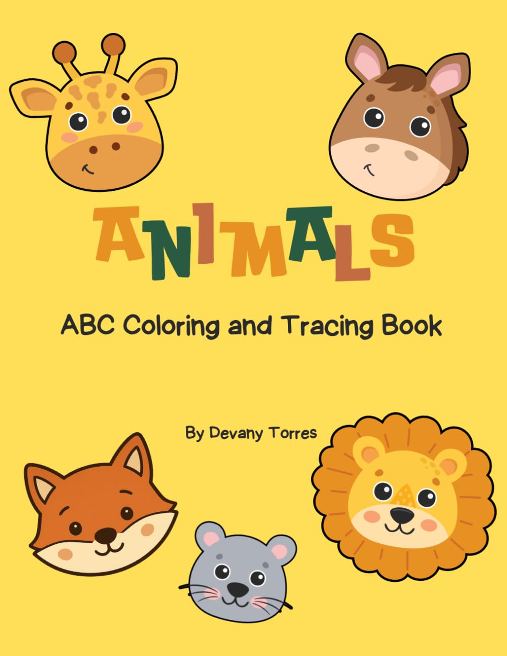 ANIMALS: ABC Coloring and Tracing Book (Libros infantiles didácticos)