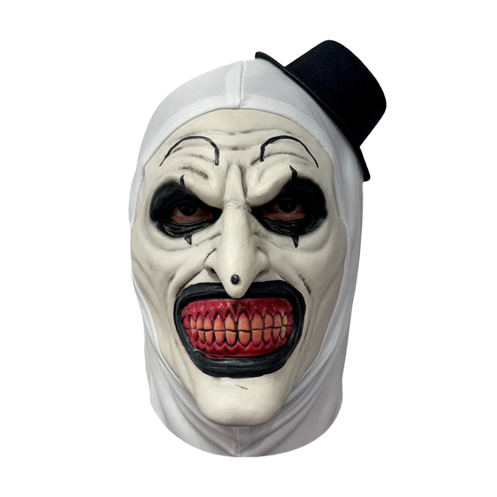 Amazluck Adult Terrifier Art the Clown Full Head Latex Mask Scary Killer Horror Halloween Fancy Dress Cosplay Prop for Men Women