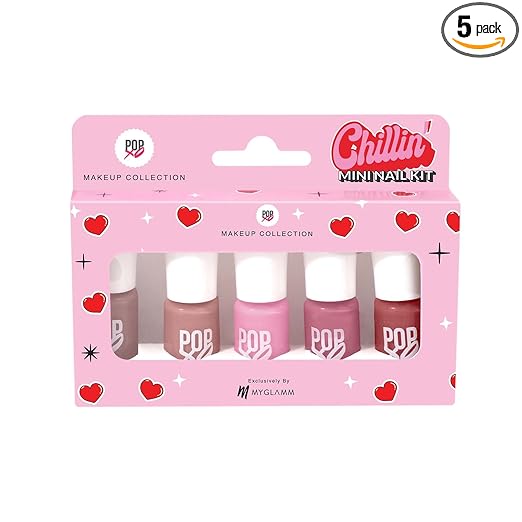 MyGlamm POPxo Makeup Collection, Chillin Mini Nail Kit, Paraben Free, Long Lasting Formula, 5 in 1 Combo at Rs. 124
