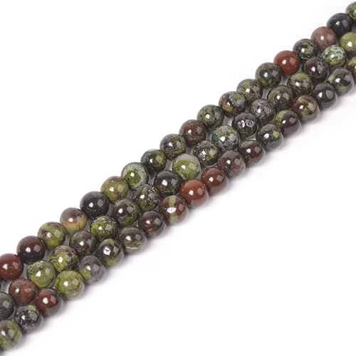 Cuentas redondas sueltas de jaspe de sangre de dragón de 0.157 pulgadas (0.157 in) para hacer joyas