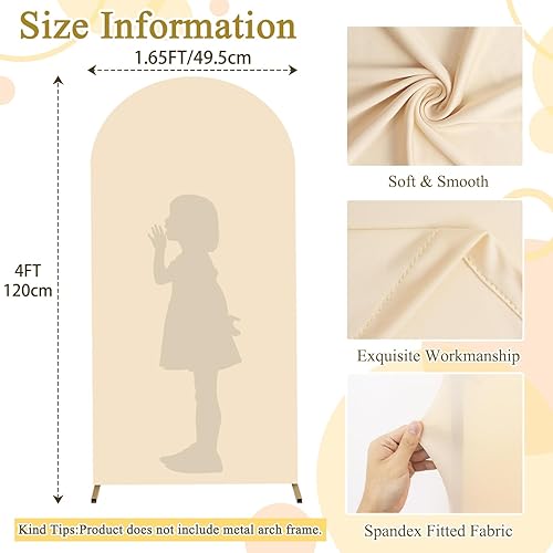 Miniatura 2 de FOTSHARER Wedding Arch Cover Burgundy 4FT Double-Sided Spandex Arch Cover Chiara Wall Backdrop Cover for Balloon Arch Decor Arch Covers Stretchy