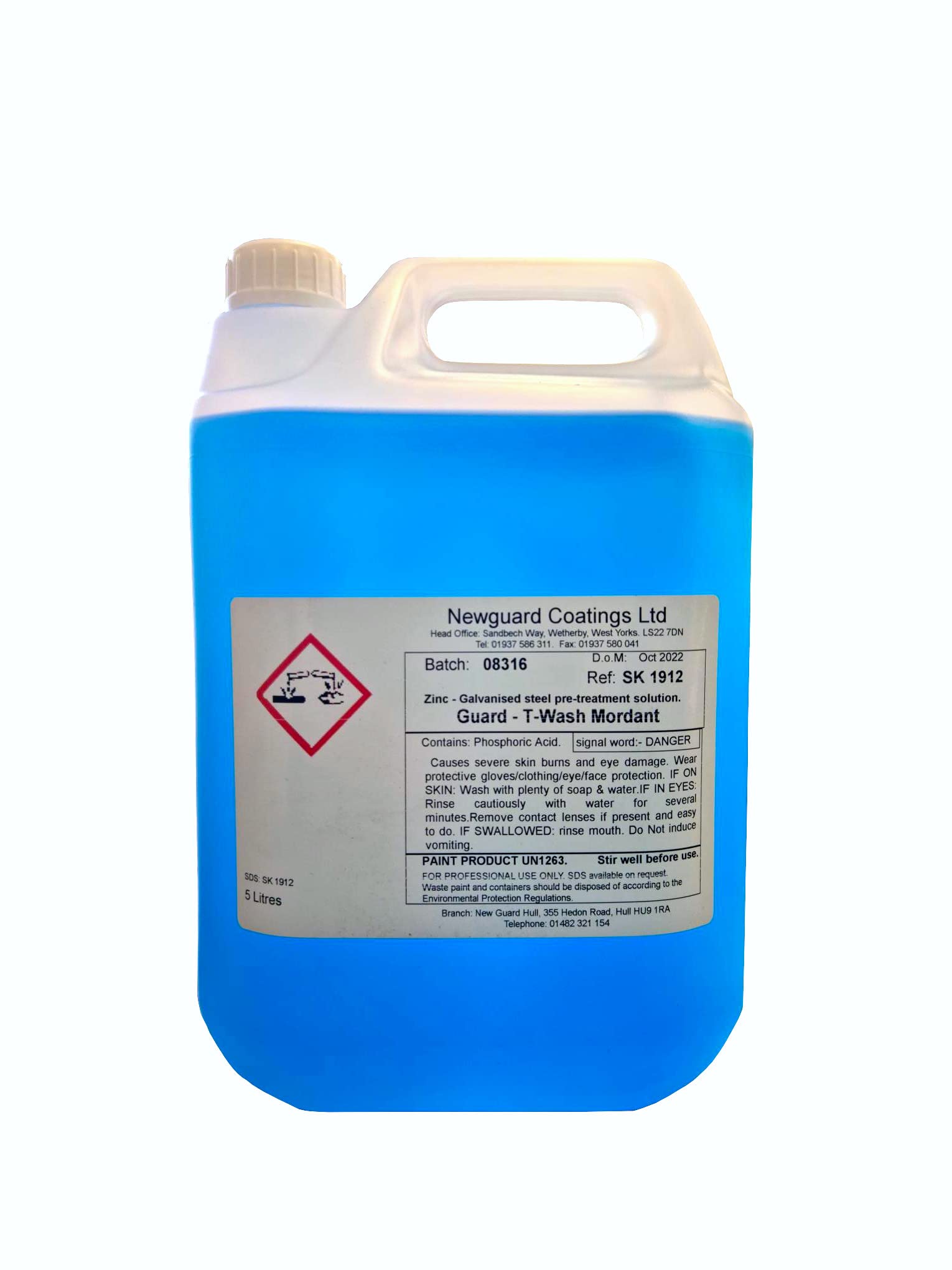 Guard Black Mordant Solution T Wash For Galvanised Steel Pre Treatment Litre Size 5