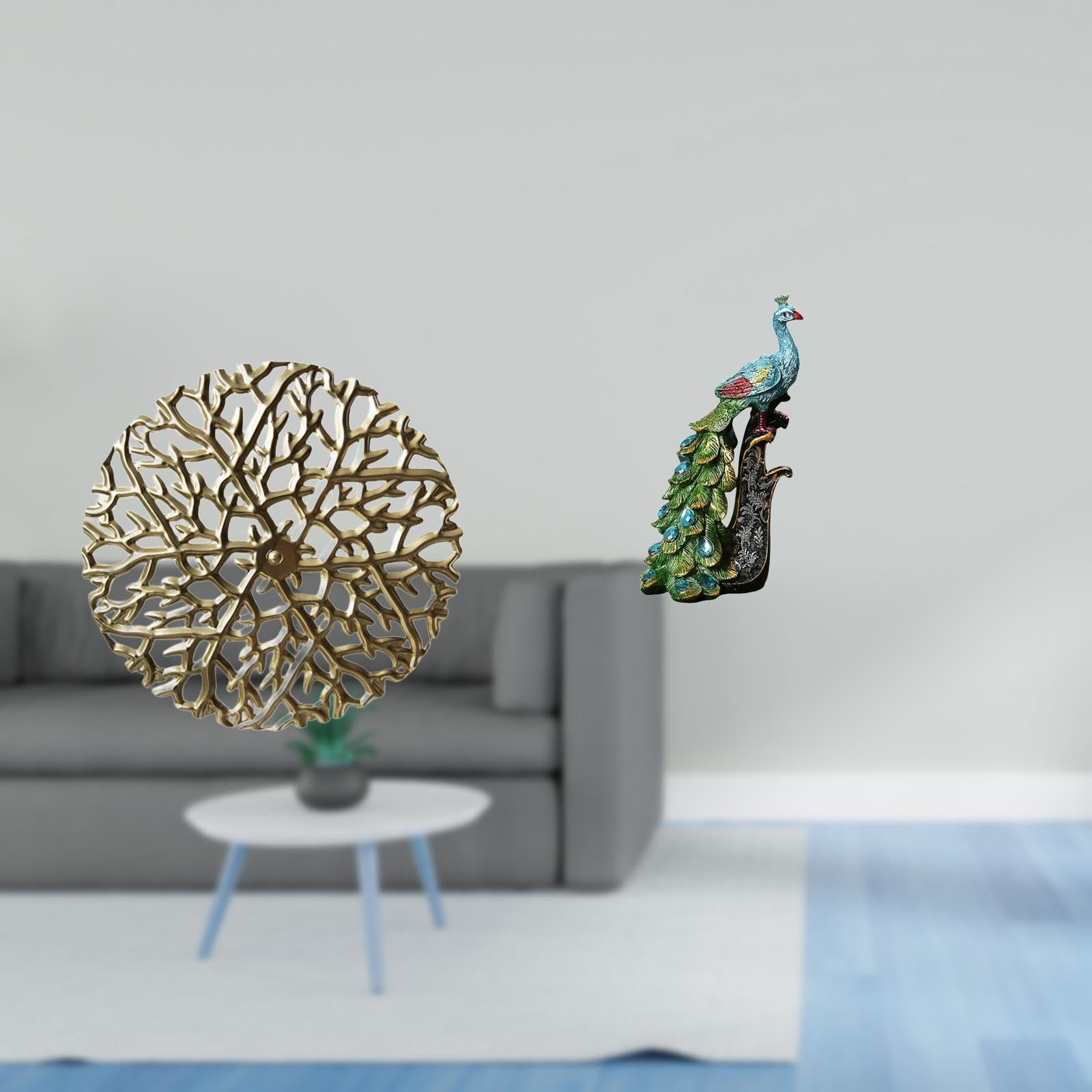Rustic Scenic Metal Wall Art Sculpture and Elegant Peacock Animal Statue Collection for Office Living Room Bedroom Bookshelf Home Decoration-image-47