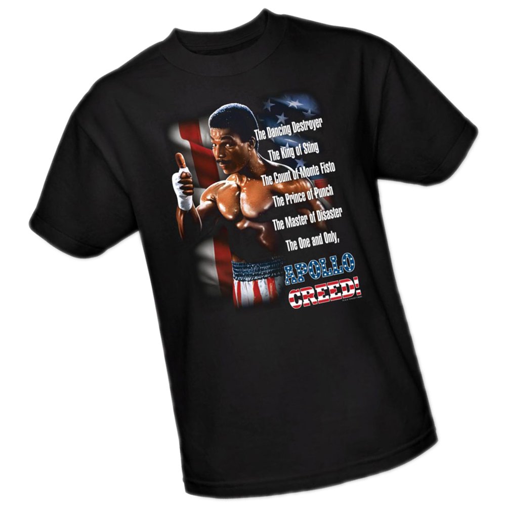 The One and Only, Apollo Creed! - Rocky II Adult T-Shirt, XX-Large Black