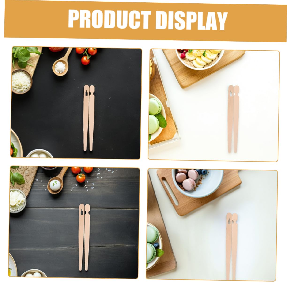 IMIKEYA Lot de 200 Pinces à Toast en Bois, Design Plat, Prise Facile, pour Pâtisseries et Fruits, Usage Quotidien et Réunions