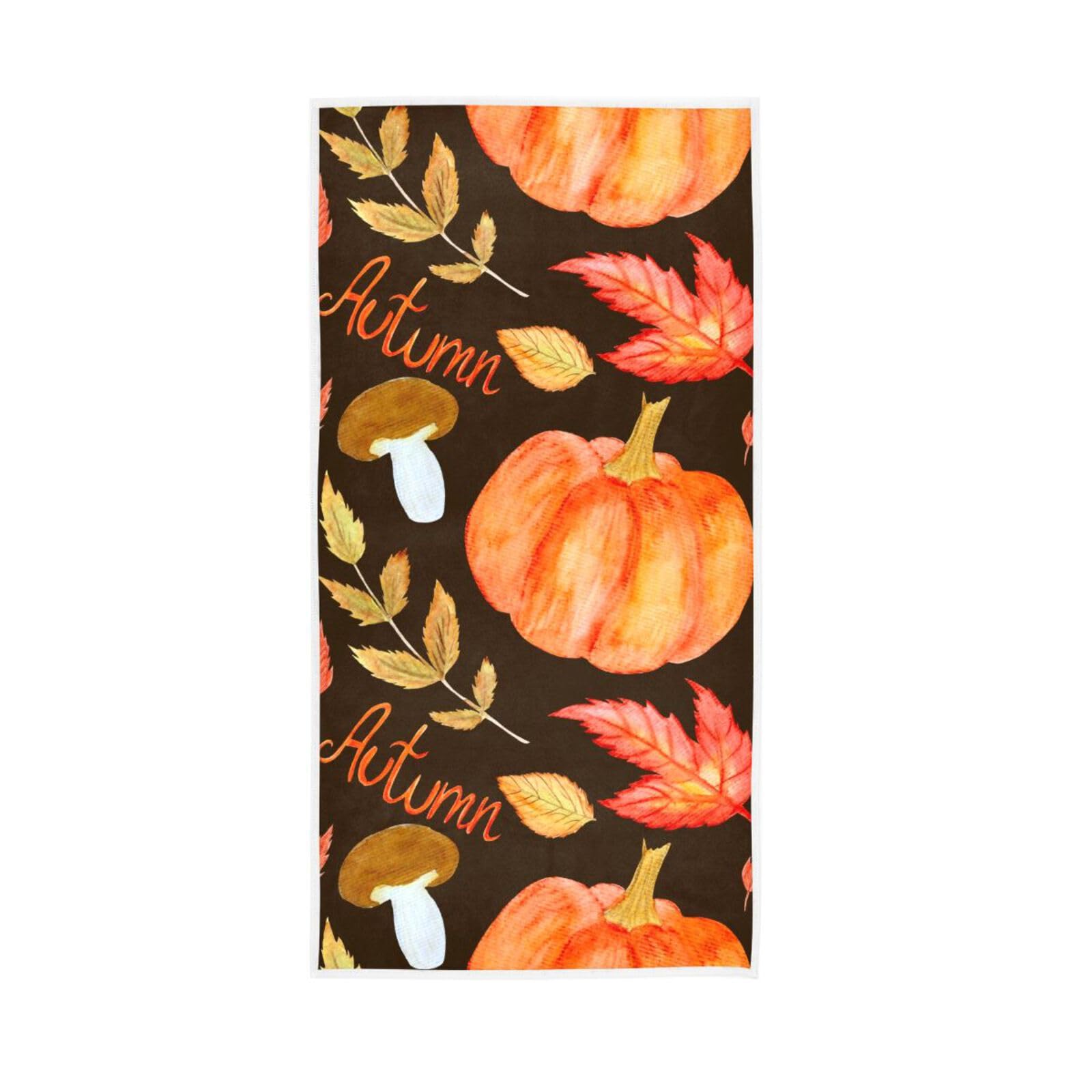 HUYGD Atercolor Autumn Elements Hand Towel, 15 x 30 Inch Bathroom Hand Towels Decorative Guest Towels for Bathroom Pedicure Towels for Salon