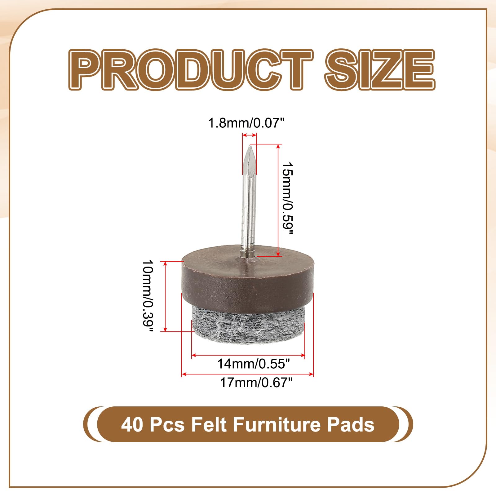 PATIKIL 17 mm Nail-on Felt Pads - Image 2