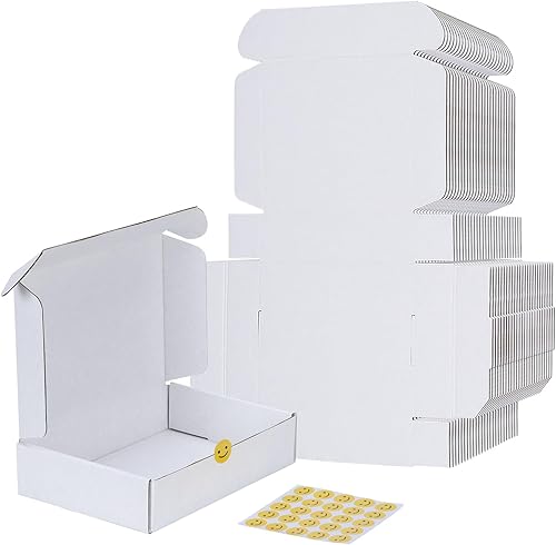 Vista 32 de RLAVBL Juego de cajas de envío de 12x9x2, paquete de 25, caja de cartón corrugado blanca para embalaje, envío postal, negocio