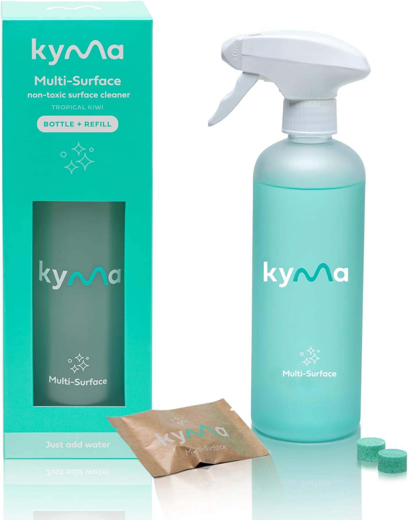 Multi-Surface Cleaner Single Kit, Non-Toxic, Eco Friendly, Pet-Safe, Powerful, Removes Grease & Dirty, 500ml (Makes 1x 500ml Bottle of Multi-Surface Cleaner)