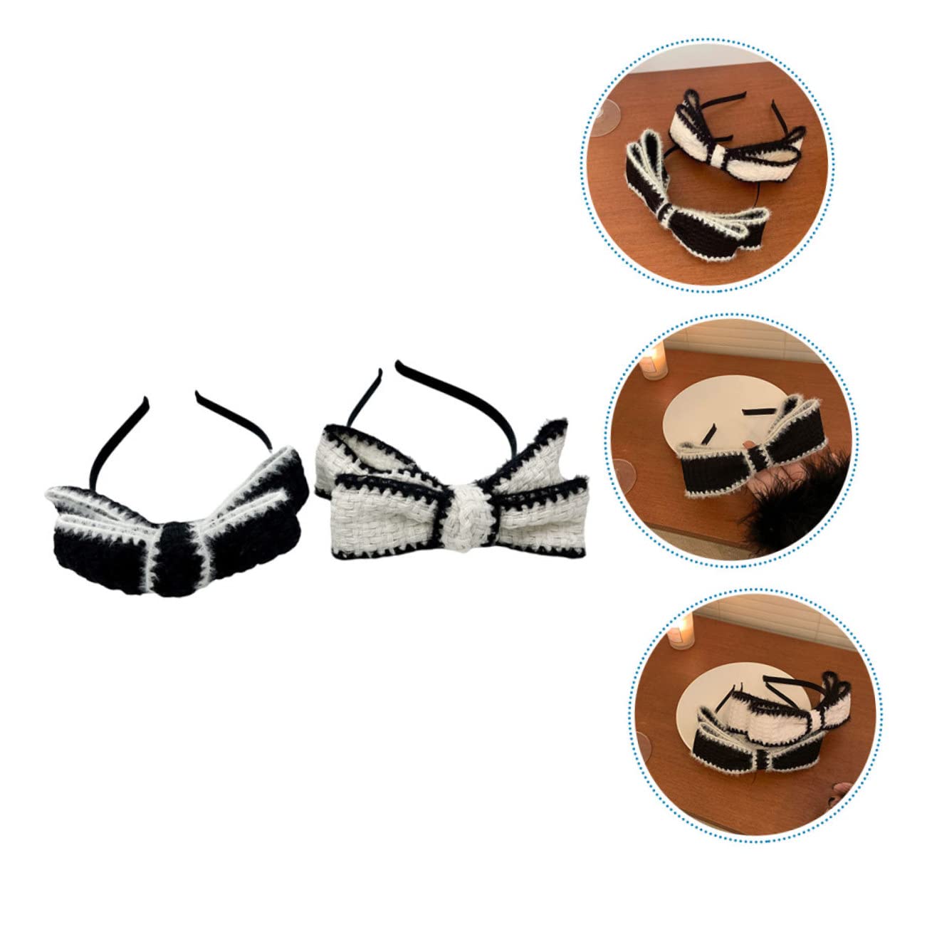 FRCOLOR 3 Juegos de Lindas Bandas para El Cabello con Lazo para Mujeres Y Niñas Diadema con Lazo Accesorio para El Cabello de Moda para Fiestas de Cosplay 2 Piezas X 3