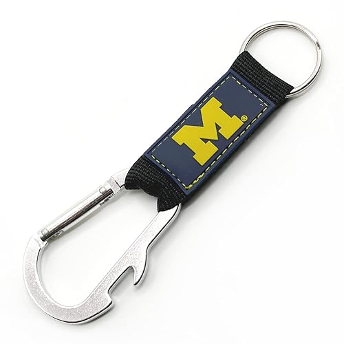 Pro Specialties Group Michigan Wolverines Keychain Carabiner Wordmark Navy