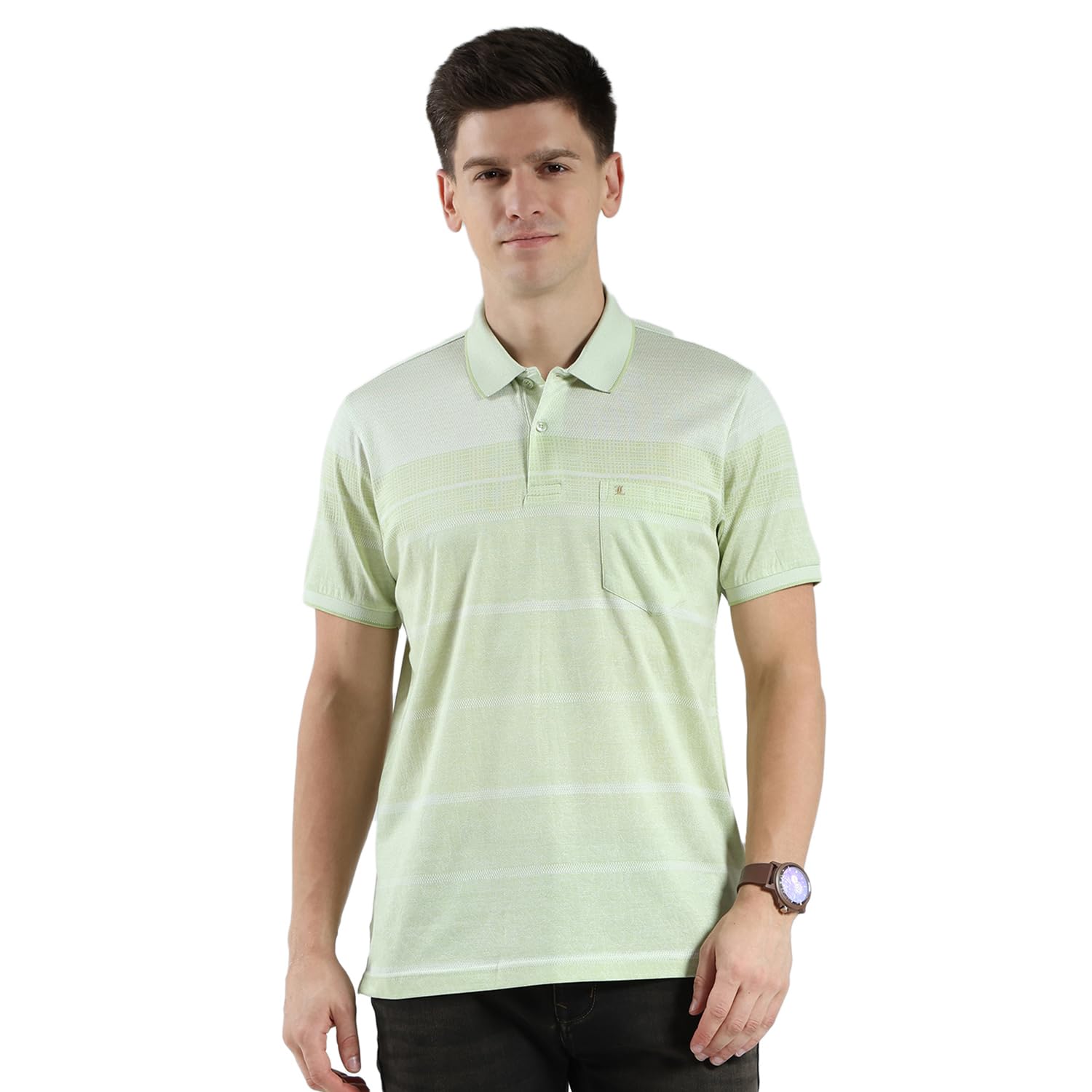 monte carlo Mens Regular Fit Collar Neck Half Sleeve Striped T-Shirt (1 Pack)-picture-23