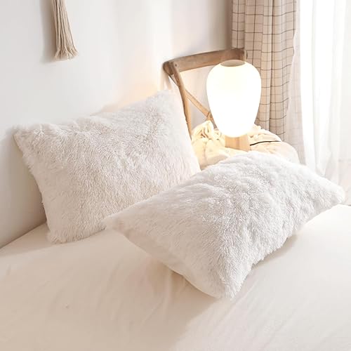 Miniatura 5 de Juego de edredón mullido tamaño Queen, juego de 3 piezas de felpa suave color beige (1 edredón + 2 fundas de almohada de piel sintética) con relleno