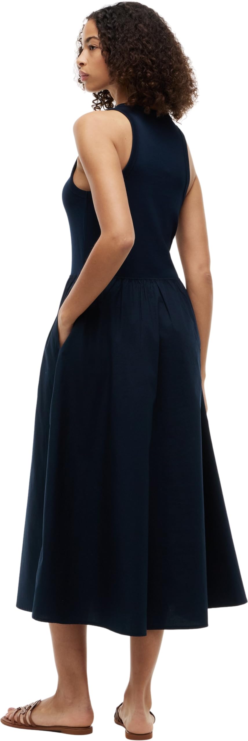 Tommy Hilfiger Damen Gold Button Poplin Mix Dress Ww0ww49628 Ausgestelltes Kleid (1er Pack)