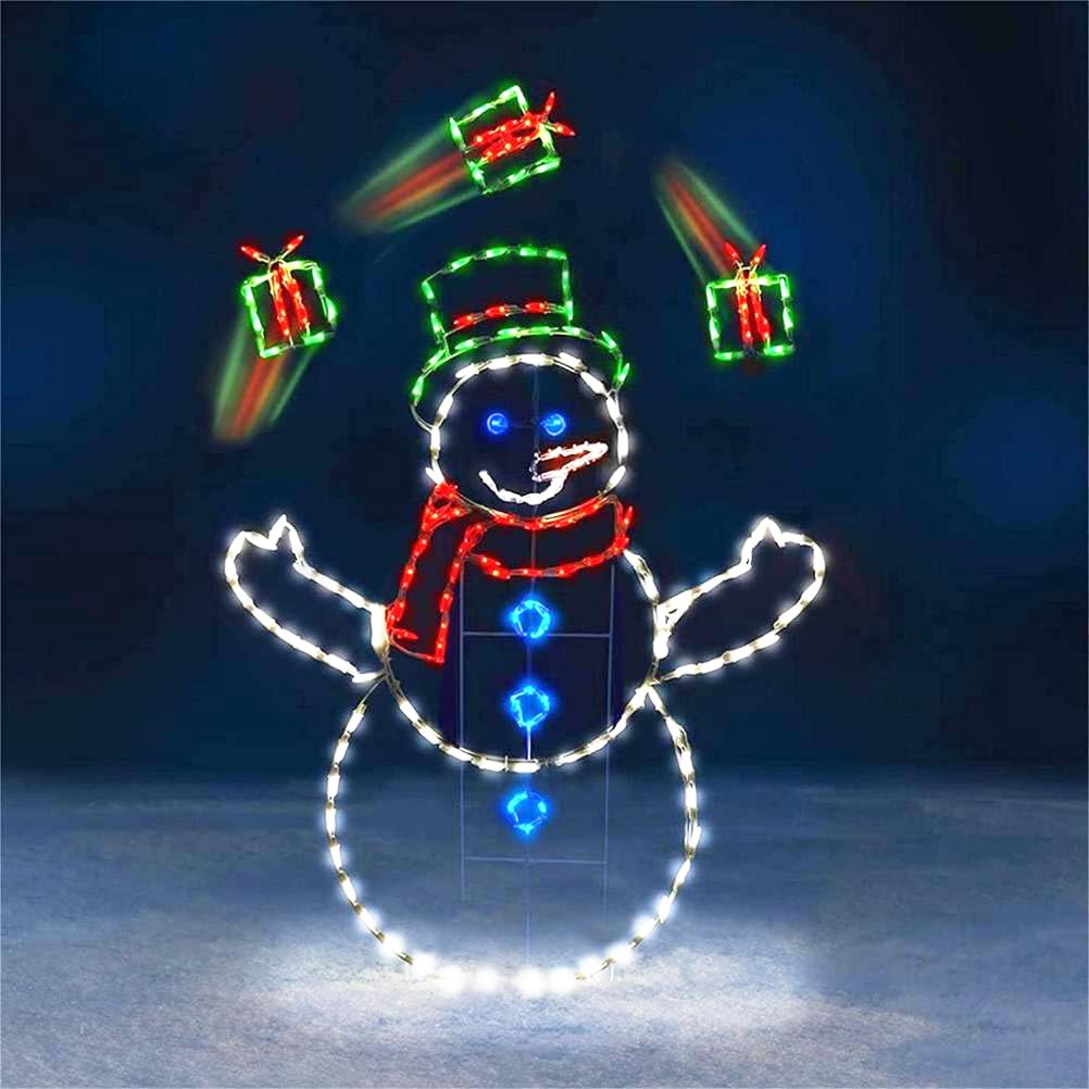 Bonhomme de neige animé de Noël pour décoration extérieure et intérieure lumineuse de jardin