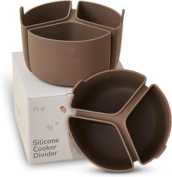 Silicone Rice Cooker Divider, Triple Slow Cooker Liner for Instant Pot 6 Quart & Rice Cooker 3 Cups Uncooked, Food-Grade Silicone Dividers, Cook 3 Meals at Once, Reusable & Dishwasher-Safe