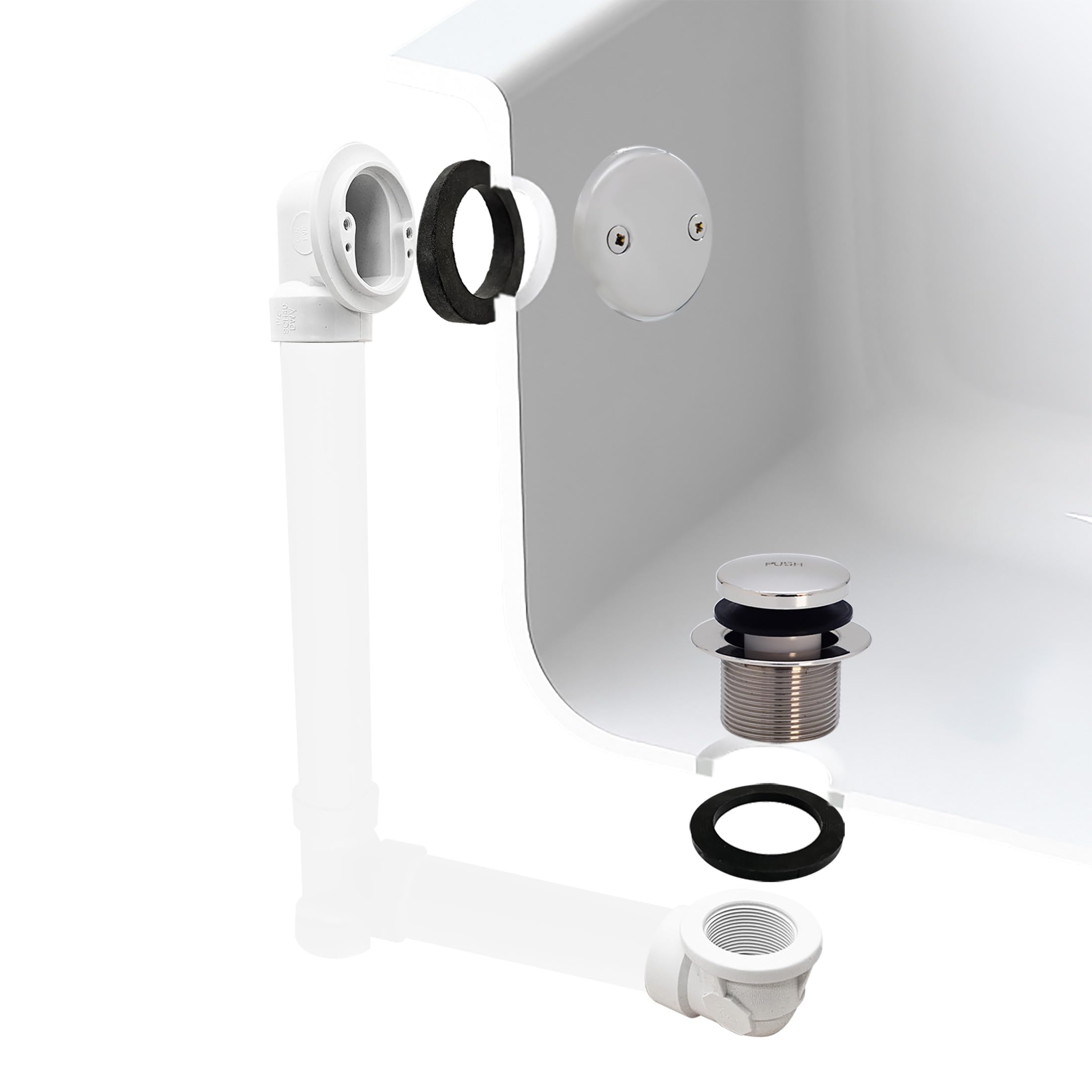 Westbrass D532-26 Tip Toe Klempner-Set, poliertes Chrom