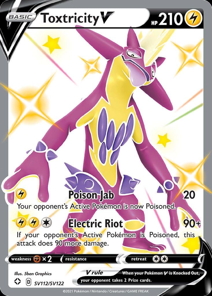 Pokemon - Toxtricity V - SV112/SV122 - Shining Fates - Shiny Full Art -  Single Card : Amazon.ca: Toys & Games