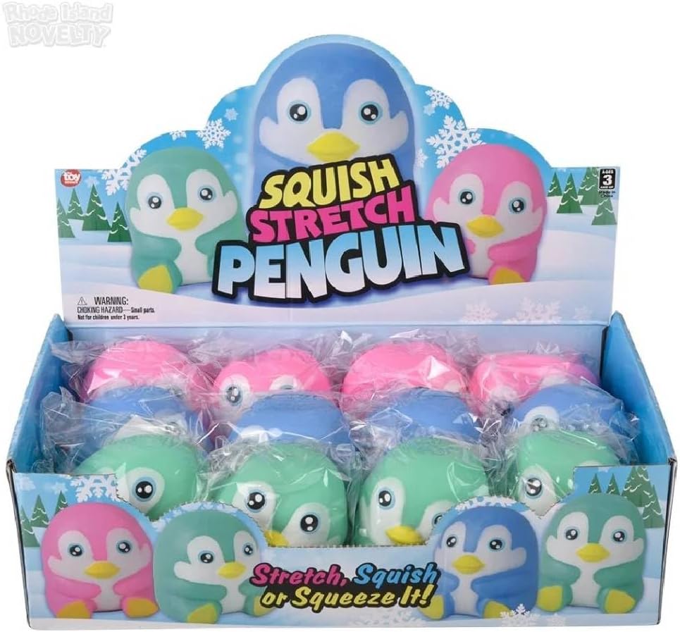 3.5 Inch Squish and Stretch Penguin Toy – 12 Count Display