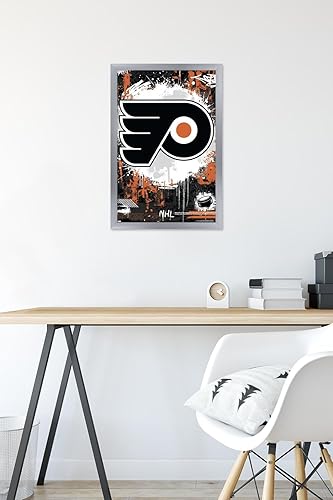 Vista 48 de Trends International NHL Philadelphia Flyers - Póster de pared Maximalist Logo 23, 14.72 x 22.37 pulgadas, versión enmarcada en bronce Versión
