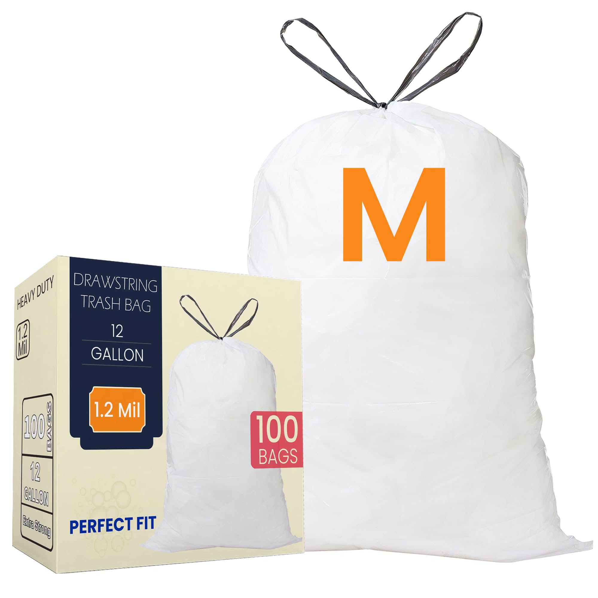 Code M 100 Count Trash Bags Compatible with simplehuman Code M