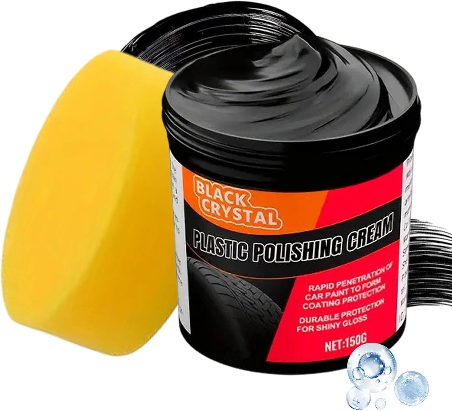 Black Trim Restorer, 150g Rubber Interior Detailing Cleaner for Cars Wheel