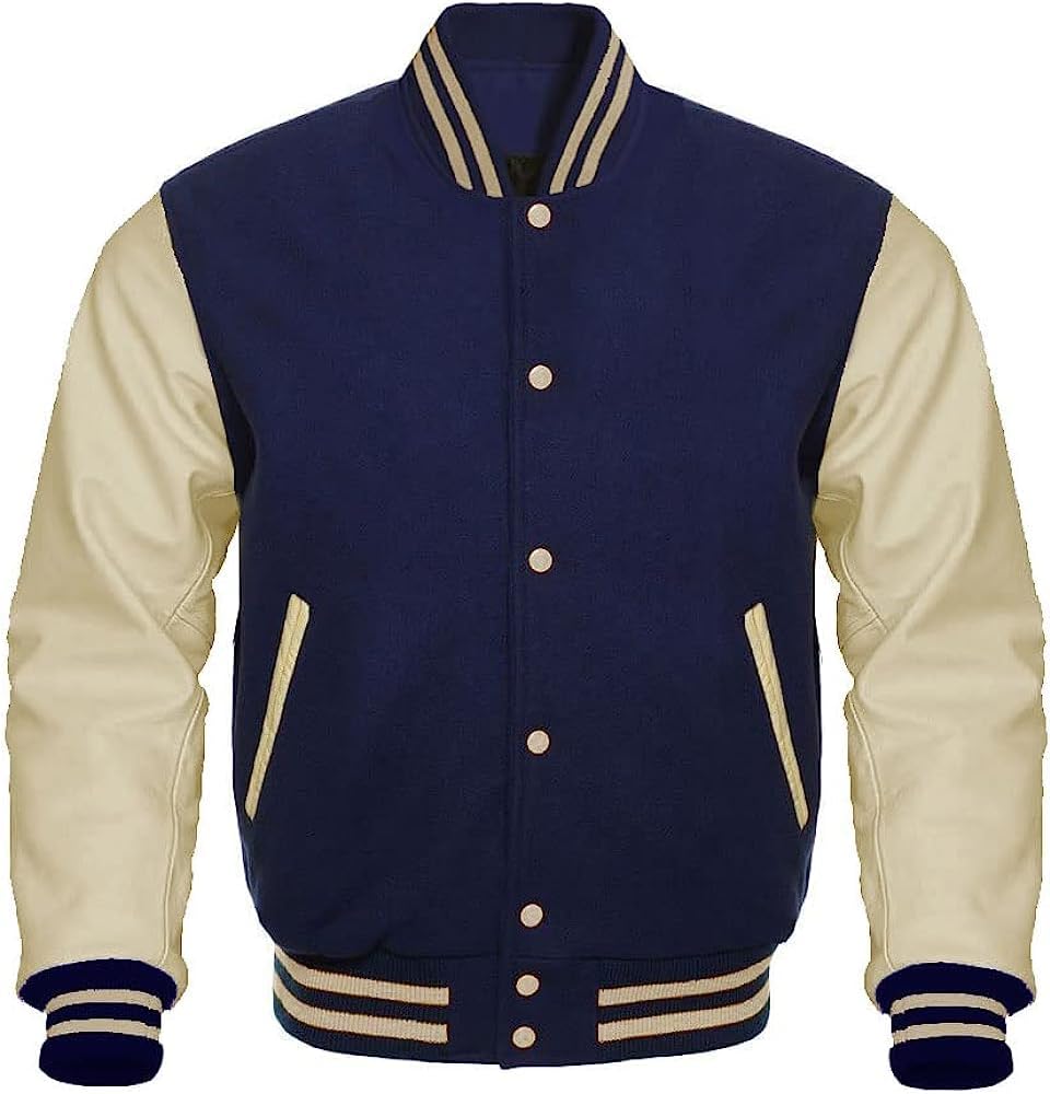 Mount Helicon Varsity Letterman Baseball Bomber Jackets Genuine Leather Sleeves & Multi Wool Color Options