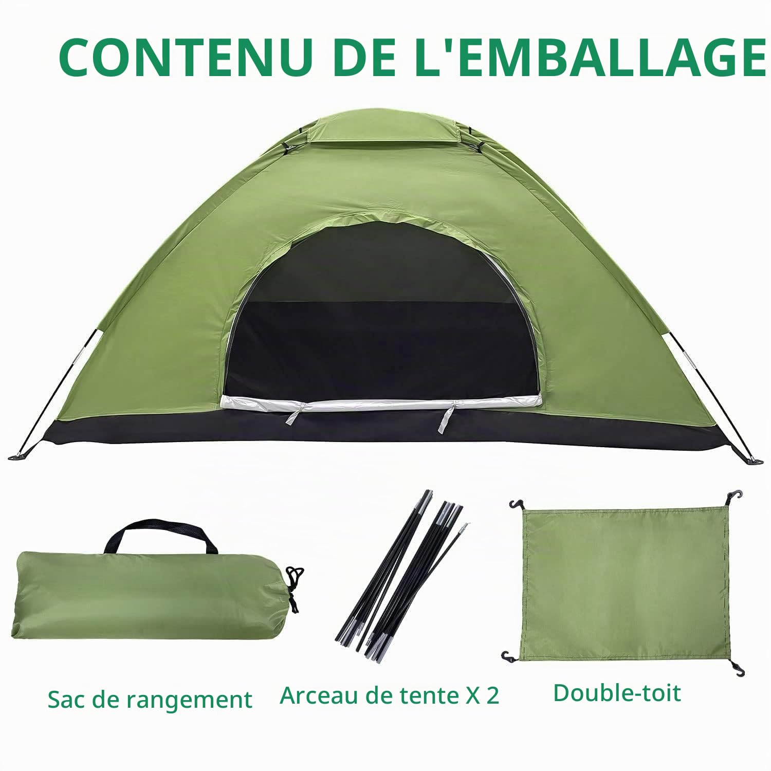 Tente de Camping 2 Personnes Imperméable, Tente 2 Places Randonnée Ultralégère, Facile à Installer Petite Taille de Rangement, Tente Camping pour Le Plein air, Le cyclotourisme, Trekking