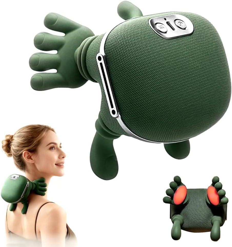 Astrophile Smart Neck & Shoulder Massager with Deep Kneading Massage, Portable Rechargeable Pain Relief Device Wireless Hand Grip Massage Pillow (A6)