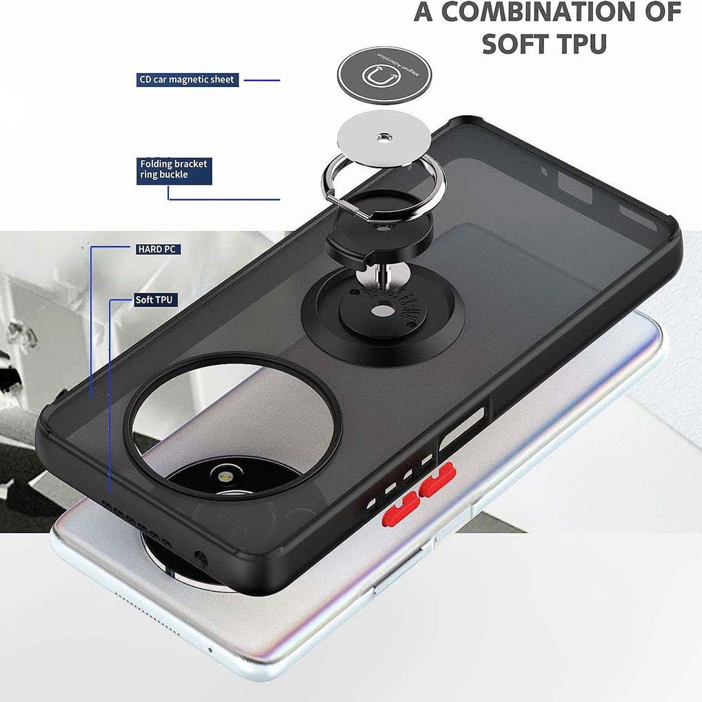 SEAHAI Case For Realme 12 Pro 5G/Realme 12 Pro Plus 5G, Ultra-thin Protective Silicone TPU Shockproof Hybrid Hard PC Back Phone Cover, With Slide