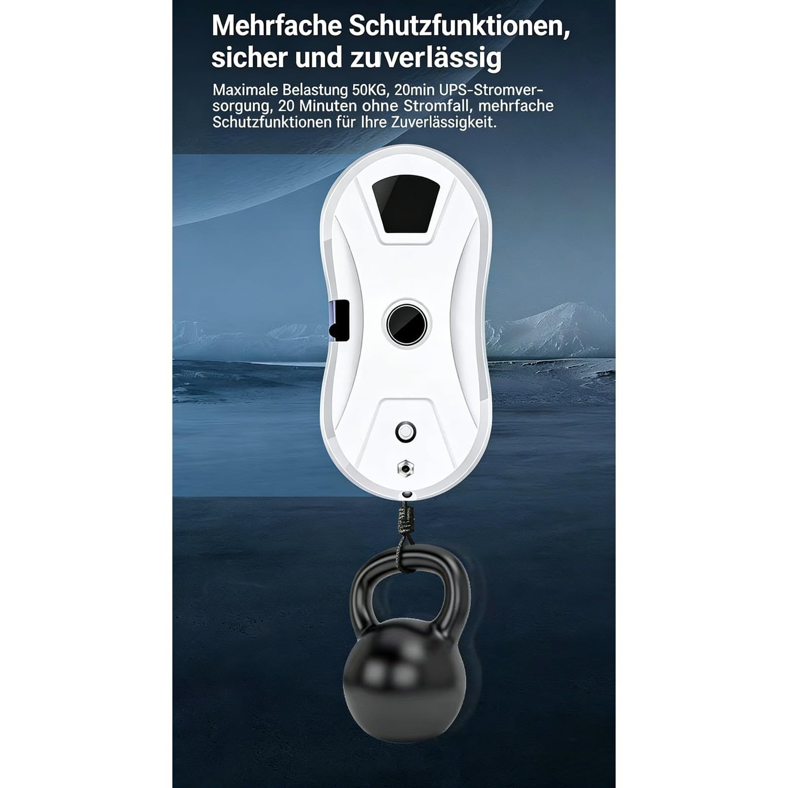 Osmo™ RoboClean Fensterputzroboter mit Sprühfunktion – Fensterreinigungsroboter mit Fernbedienung, automatische Reinigungsmodi, Sicherungsseil, für glatte Fenster (Modell mit Sprühfunktion)