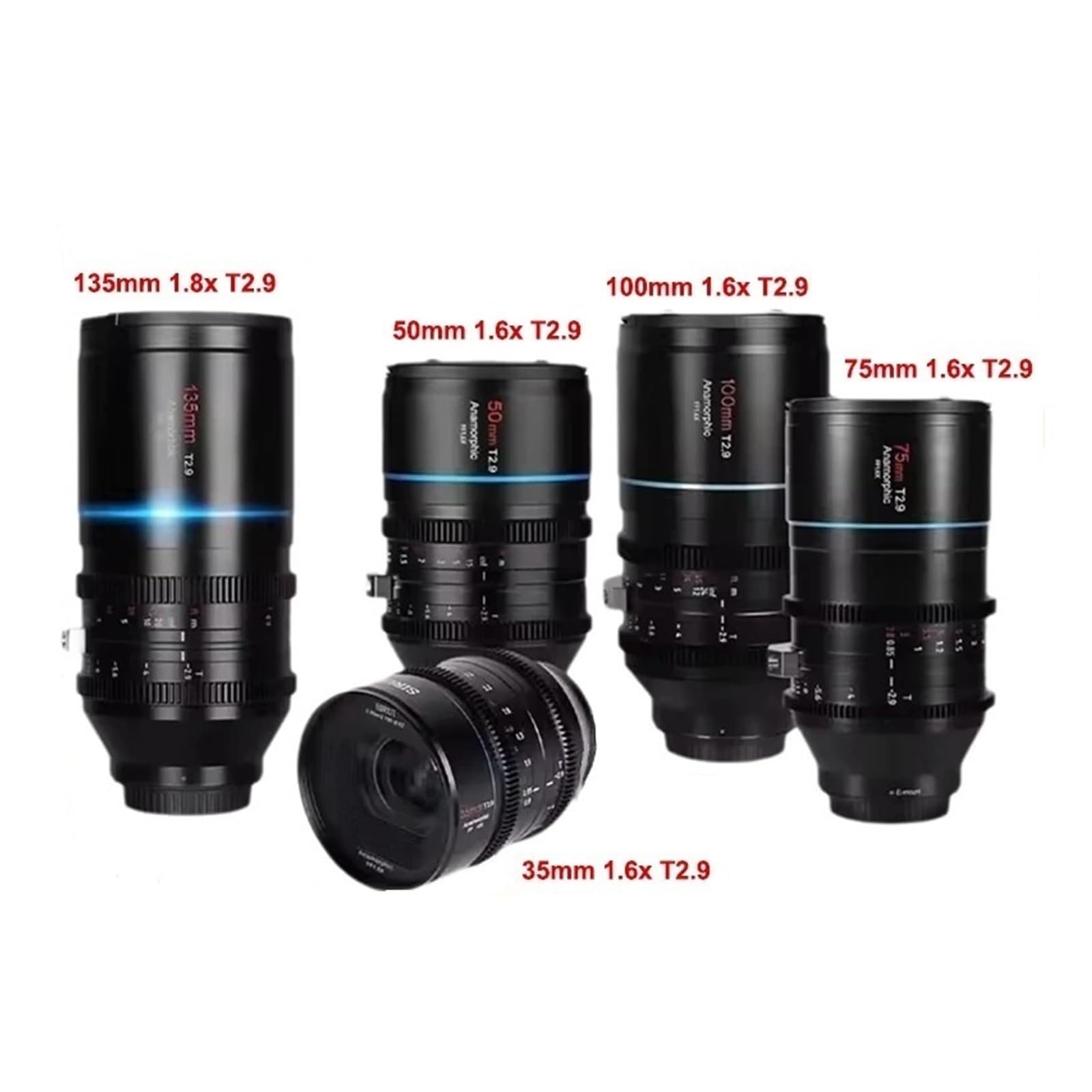 DSLR Camera Lens, Lente anamórfica T2.9 1.6X, Compatible con Sony E