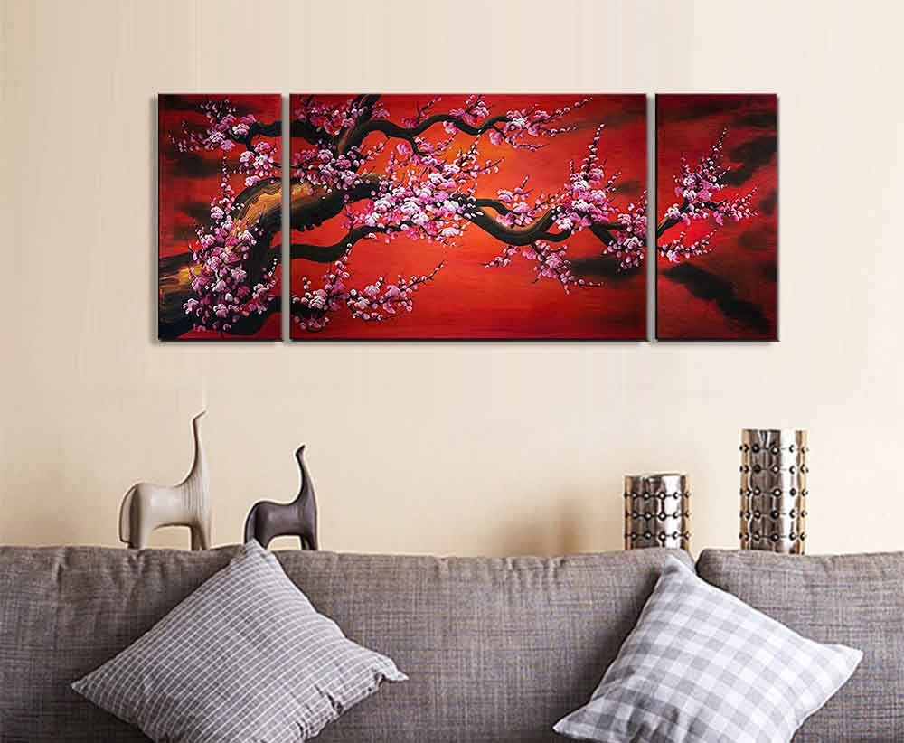 梅の花 屏風 日本画 160cm x 90cm 梅の花 屏風 日本画 160cm