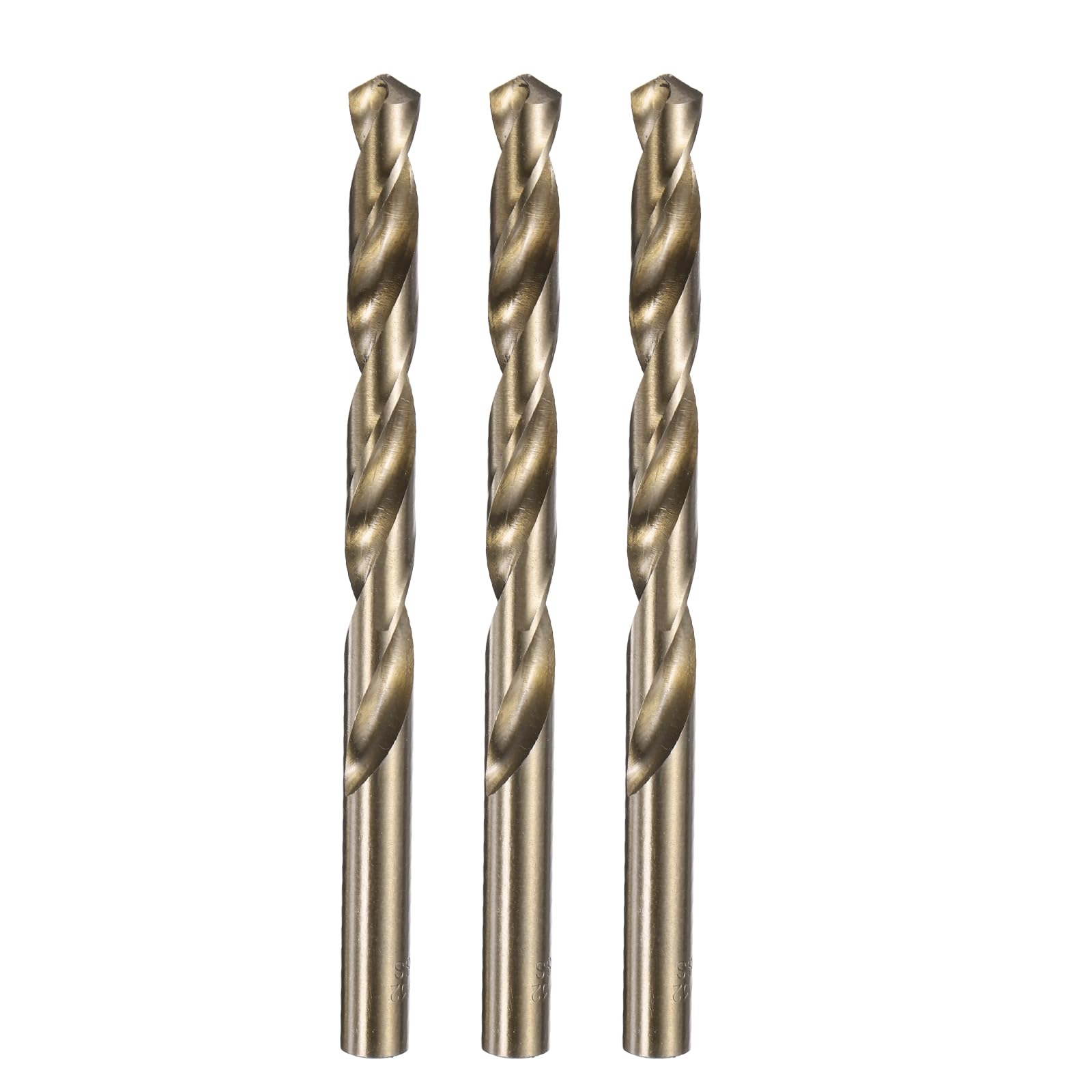 sourcing map 3pcs 11/32" M35 Cobalt Twist Drill Bits, High-Speed Steel Jobber Drill Bit for Stainless Steel, Hardened Metal, Cast Iron, Aluminum, Copper, Soft Alloy Steel, Wood, Plastic