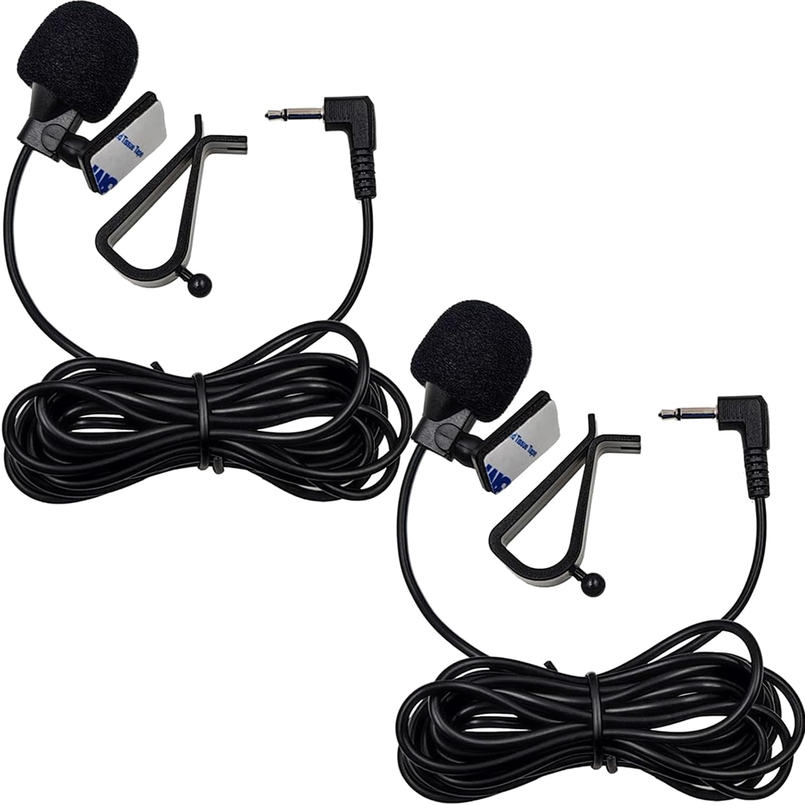 GERUI 1 x zewnętrzny mikrofon 3,5 mm z kablem montażowym 3 m, zewnętrzny mikrofon do samochodu, radio stereo kompatybilne z Bluetooth, GPS i DVD, plug and play (1)