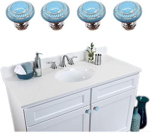 Home-Organizer Tech 4 pomos de resina autoadhesivos para gabinete, manija vintage de forma redonda para cajón, tiradores auxiliares, ayudante de