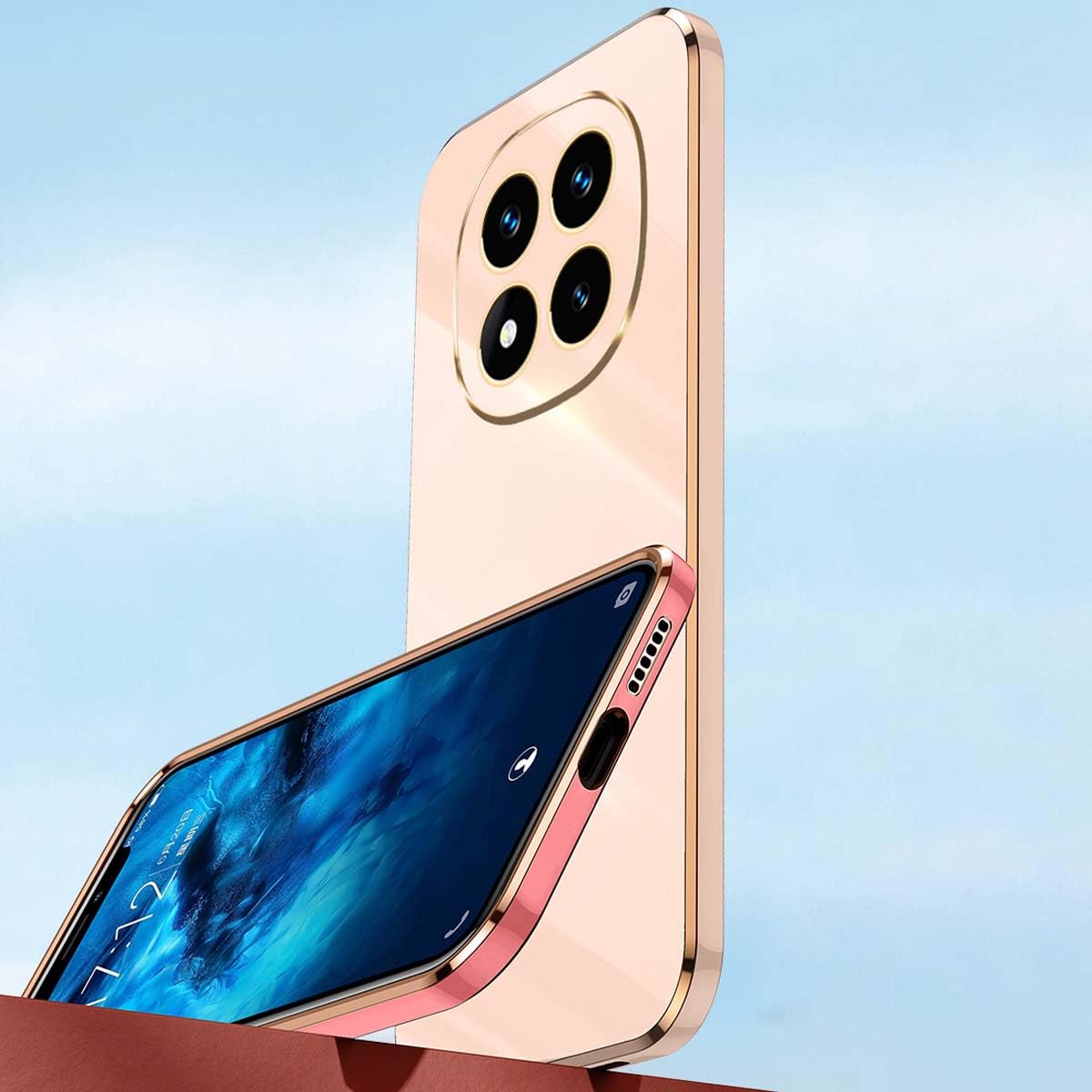 PEIYE Handyhülle Für Xiaomi 14 – Stoßfestes Silikon Mit Glänzender Oberfläche & Goldkanten