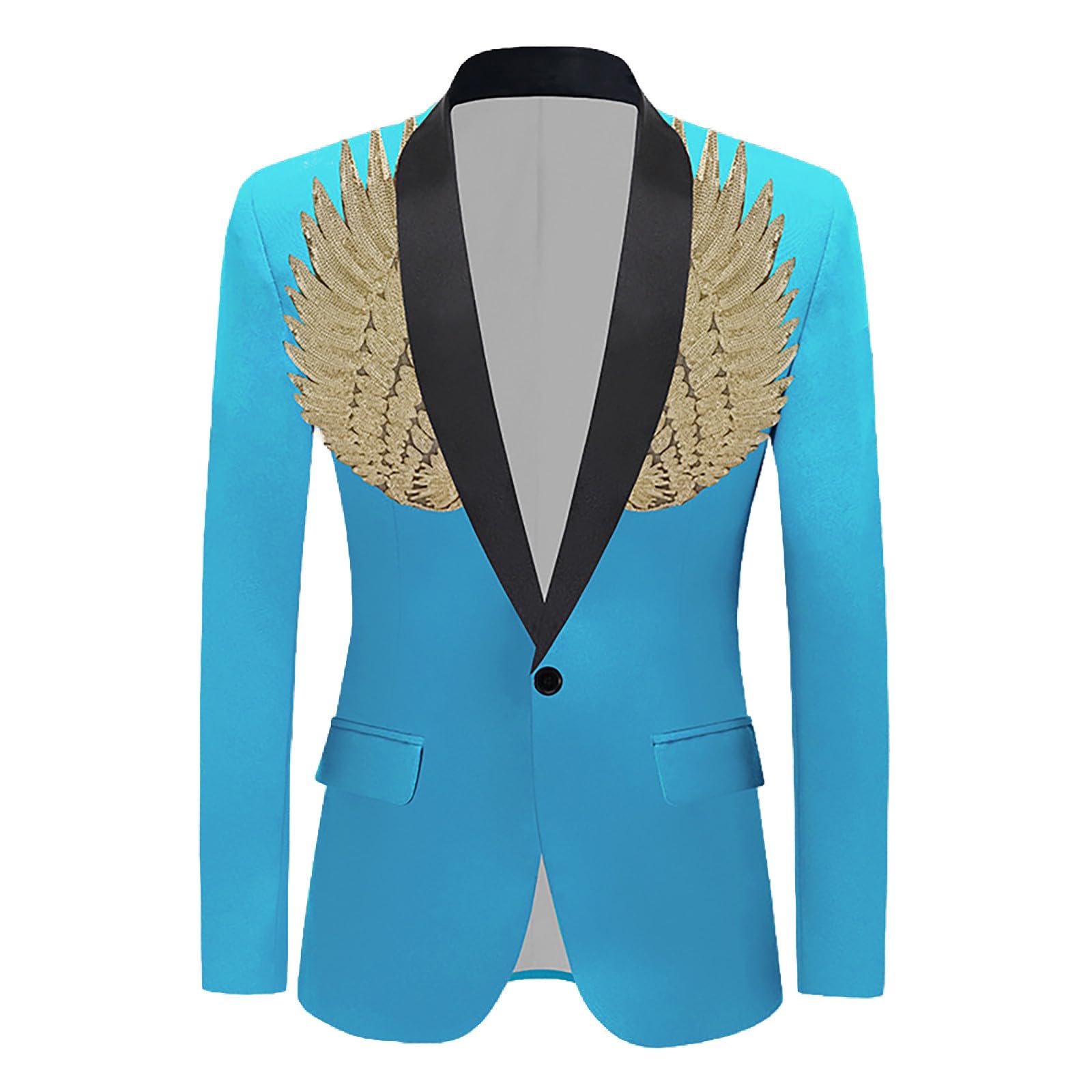 Generisch Giacca da uomo con paillette, con brillantini, per feste, balli di fine anno, blazer da uomo, casual, sportivo, per matrimonio, business, abito da uomo
