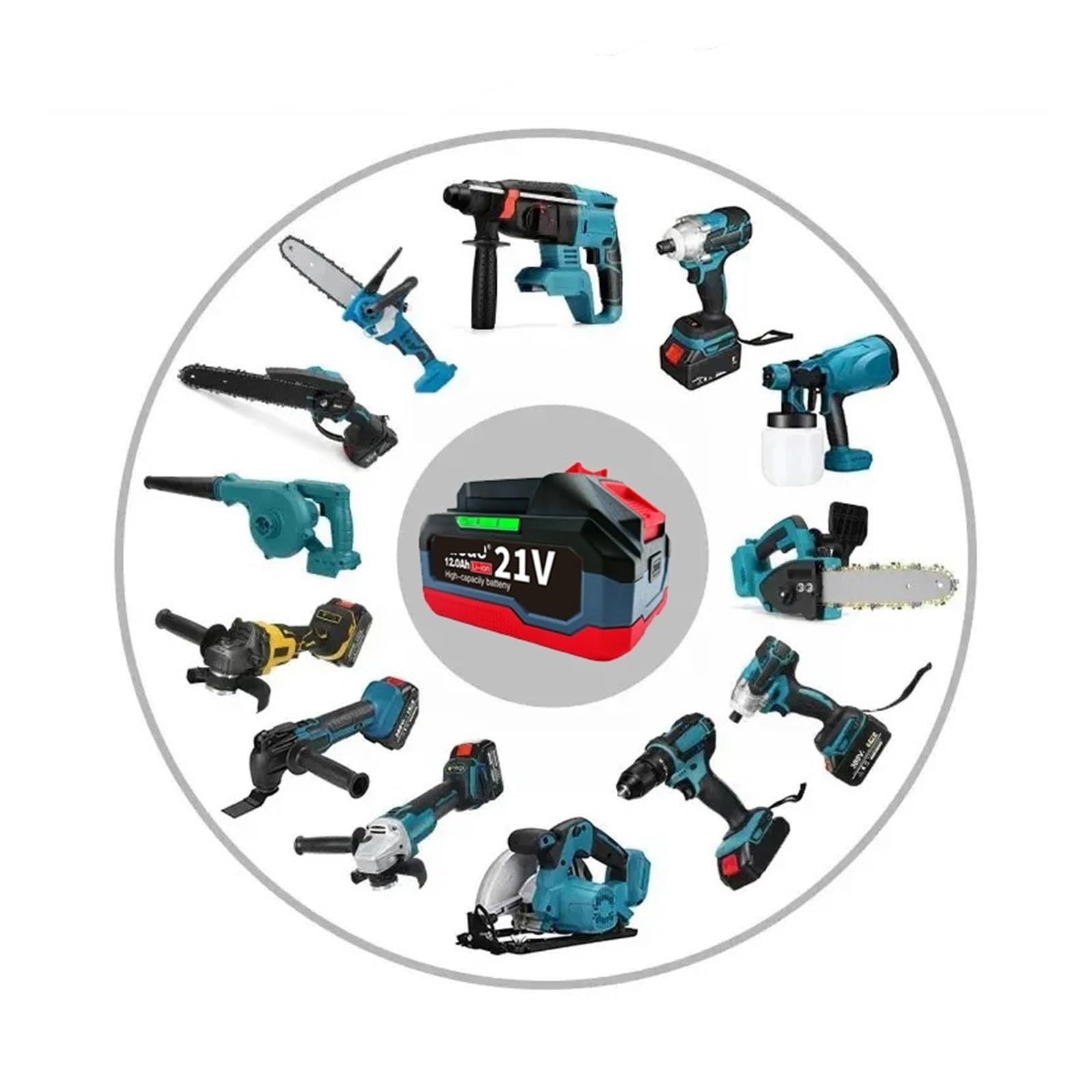 Compatible con Makita Herramientas eléctricas de 21 V y 12 Ah (batería de Iones de Litio de Repuesto BL1850/BL1840 for Destornilladores de 18 V con BMS).(1PCS-12.0AH)