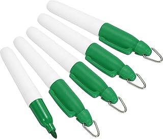 PATIKIL Mini Permanent Markers, 5 Pack Golf Ball Marker Pen with Keychain Clip for Office Meeting Outdoor Activity, Green