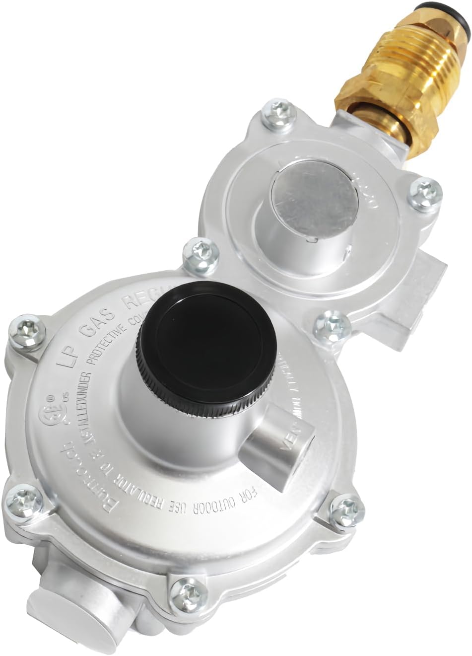 Two Stage Propane Regulator with 3/8"Female NPTand POL,Fit for RV, Vans, Trailers, Campers, 100lb Tank, ASME Tank, Generators