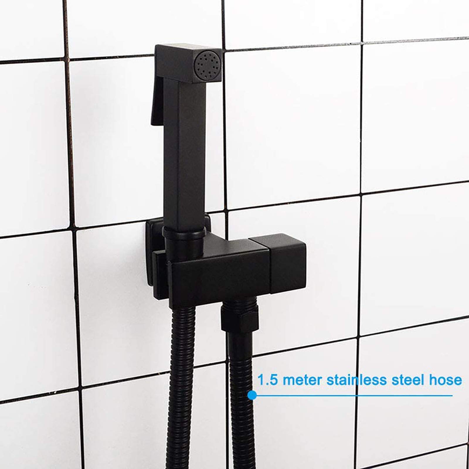 Pulverizador de Bidé con Agua Fría, Cabezal de Bidé de Mano Latón Kit de Pulverizador Bidé, Grifos Bidé Negro Bidé de Duchas con Manguera para Higiene Personal,Stainless Steel Hose