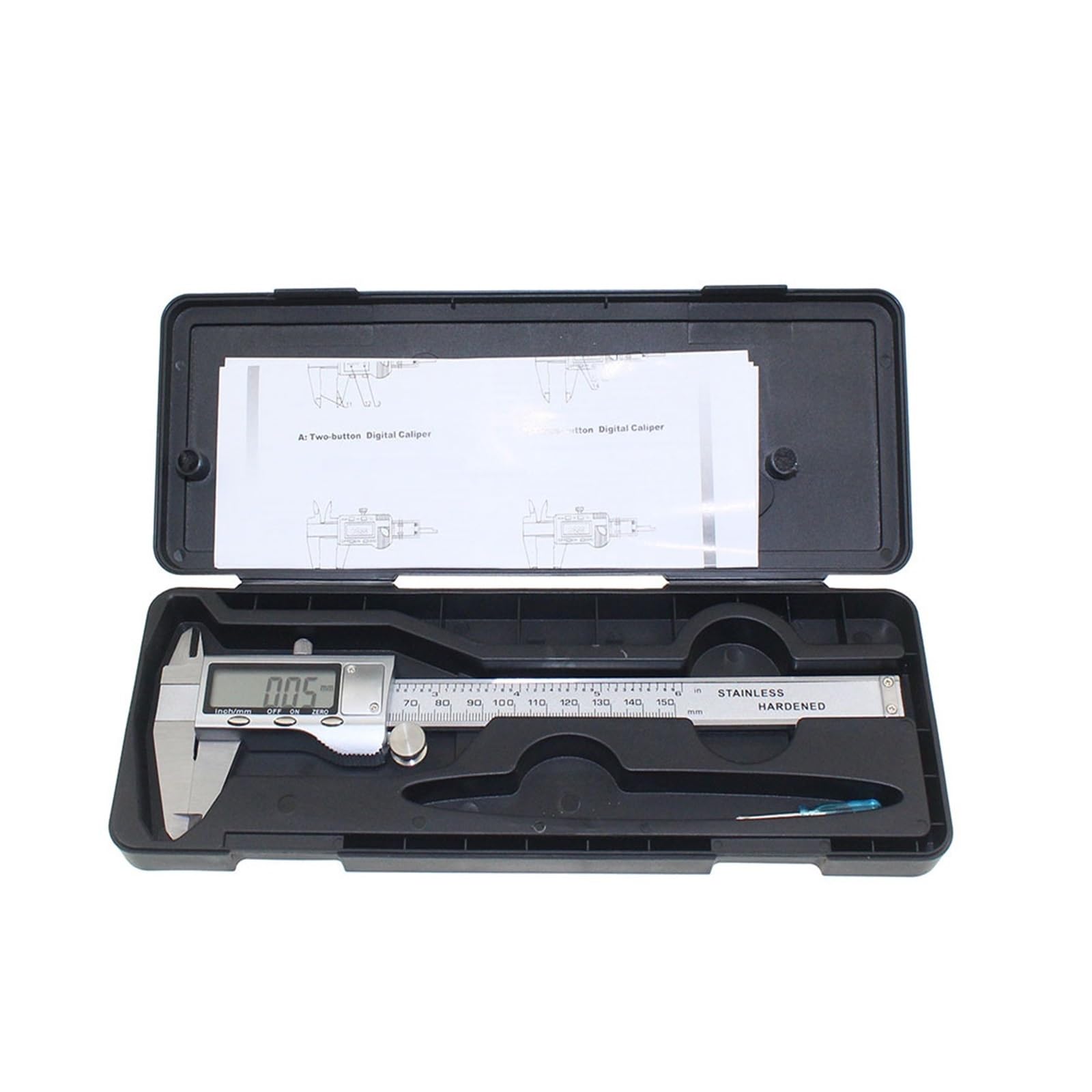 Pies de Rey Calibrador Vernier Digital electrónico de Alta precisión, Herramienta Instrumentos medición Micrómetro Metal Acero Inoxidable 6 Pulgadas y 150mm