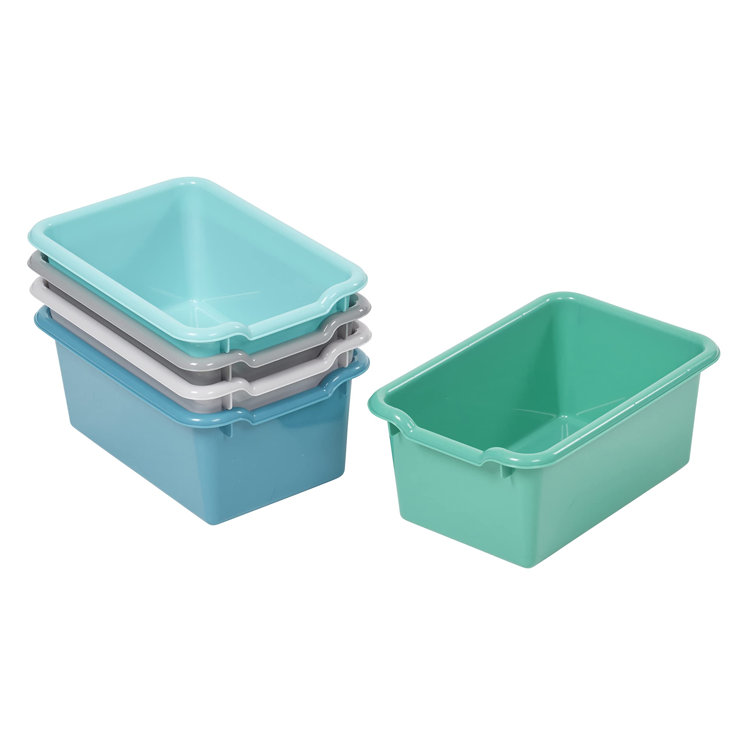Photo 1 of ECR4Kids Scoop Front Storage Bin, Multipurpose Organization, Contemporary, 5-Piece