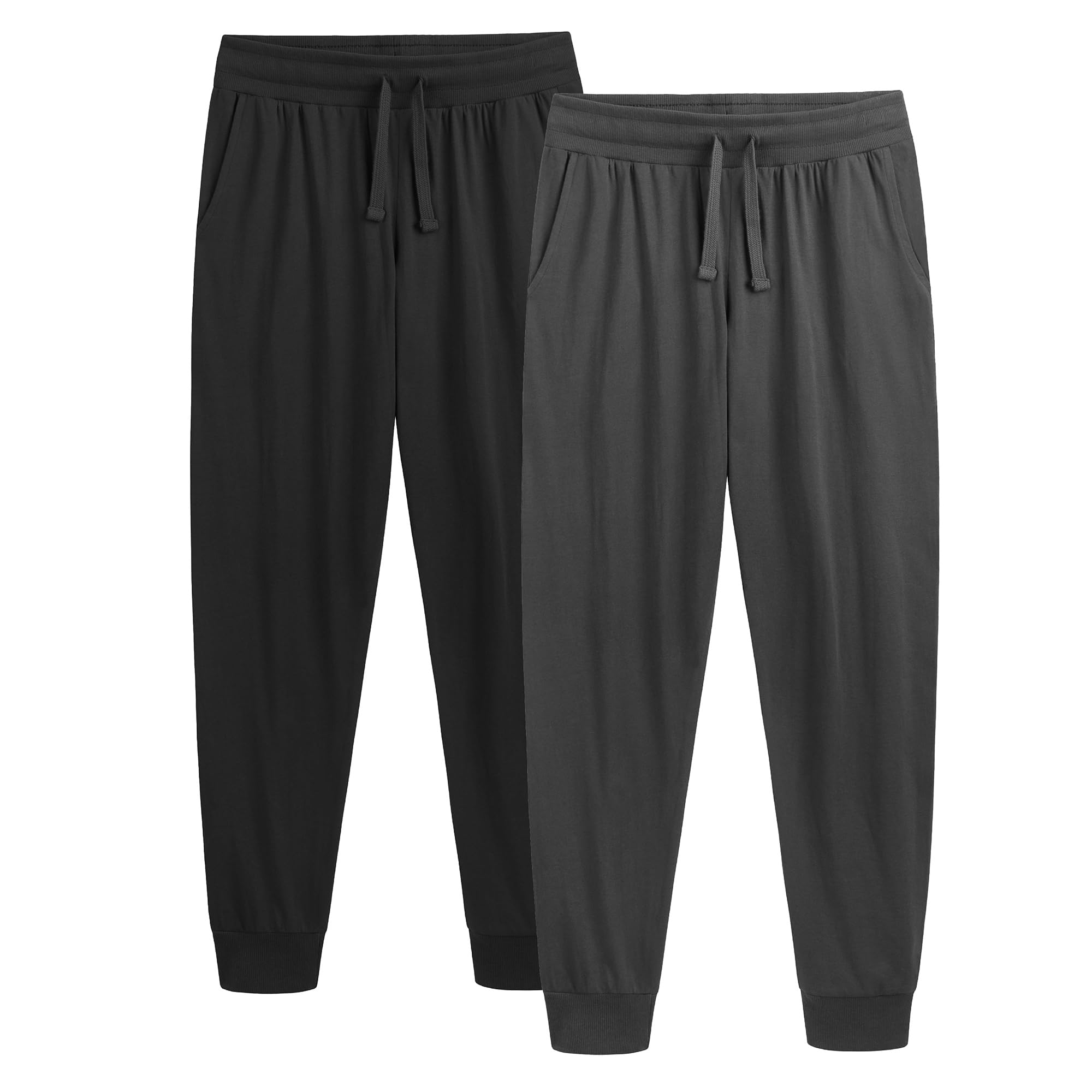 The Essentials Wardrobe 2PK Mens Lounge Pants - Cuffed - Black/Grey - XX Large