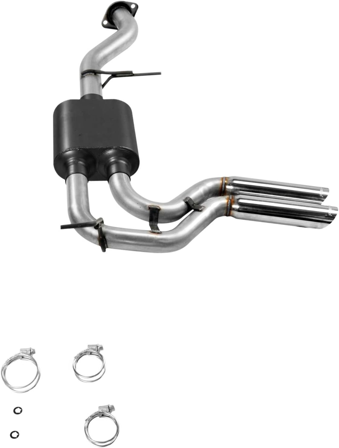 Flowmaster 17392 American Thunder Cat-Back Exhaust Kit 3 Inch Aluminized Steel 3 Inch Stainless Tips Compatible with 1999-2007 Classic Chevy Silverado GMC Sierra 1500 4.8L 5.3L Standard Cab Short Bed