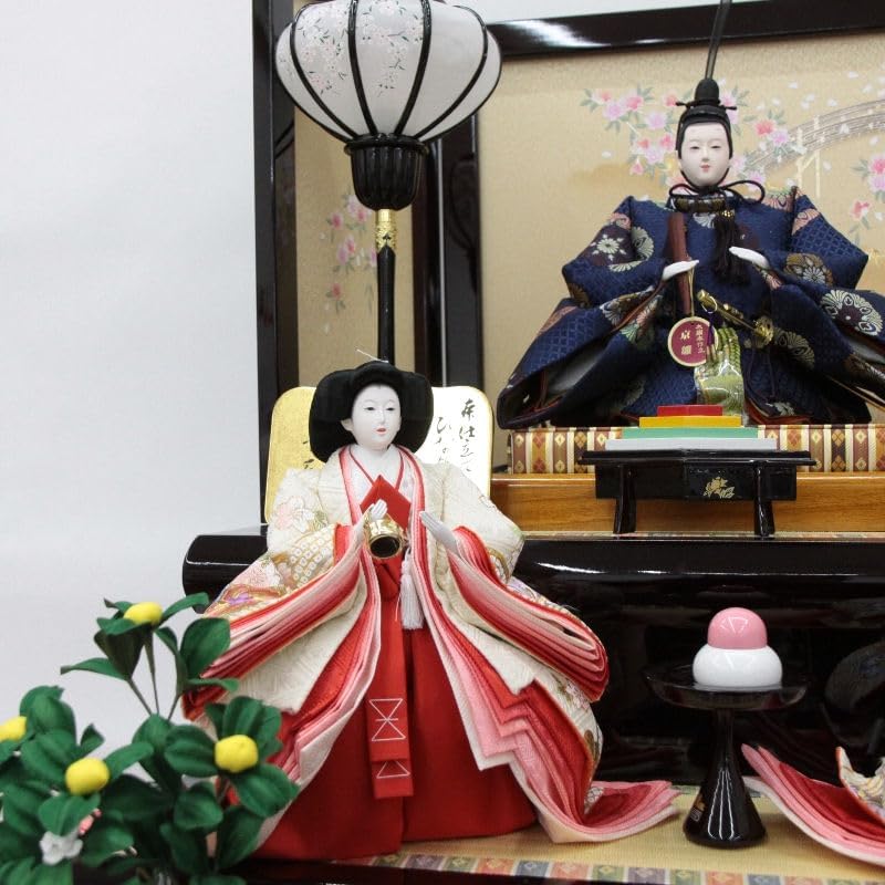 雛人形 特別奉仕品 五人 三段飾り 東山七番有職文様 幅105cm 倫光 橋に