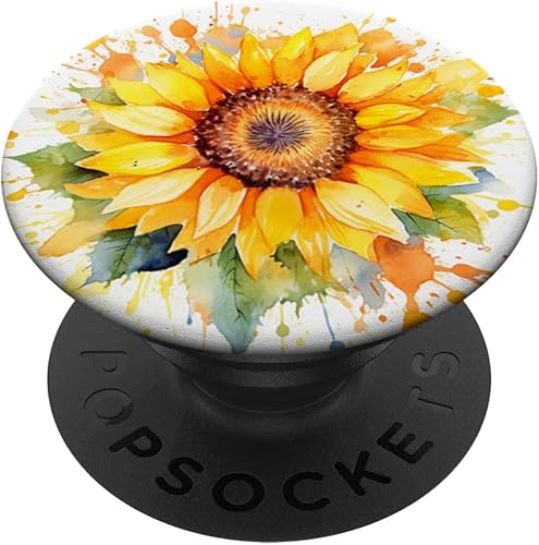 PopSockets PopGrip estándar de girasol de acuarela