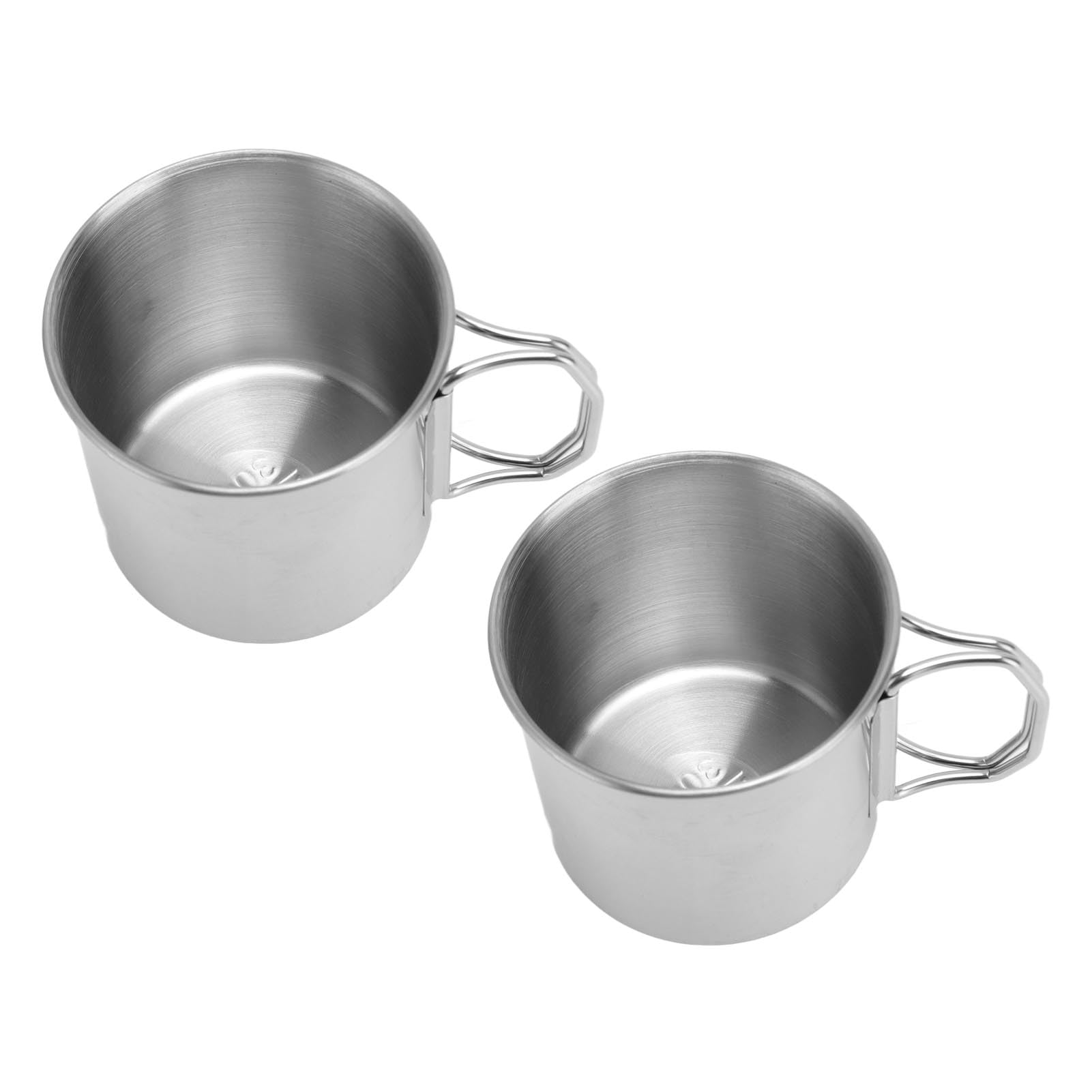 Bebochoi 2 stuks opvouwbare beker van roestvrij staal, intrekbare beker, inklapbare beker, van roestvrij staal, reisbeker, voor kamperen, wandelen